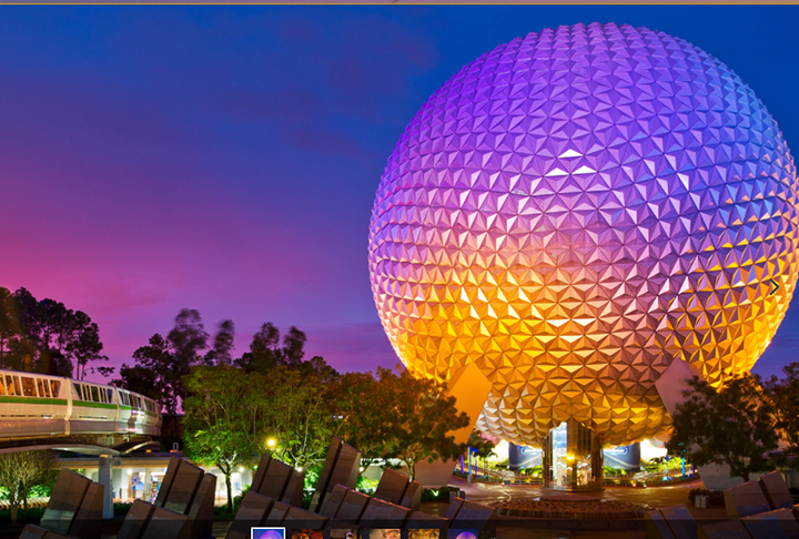 EPCOT: Originalmente concebido como uma cidade do futuro, o parque é dividido em duas áreas: Future World, com foco na inovação tecnológica, e World Showcase, que destaca culturas de diferentes países.