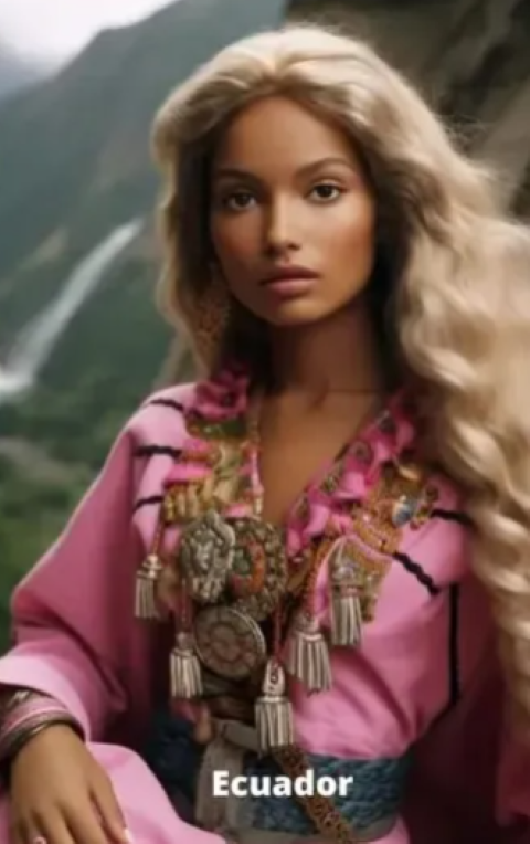 Possivelmente a mais realista da lista, a Barbie equatoriana foi desenhada com traços humanos que parecem até fotografia.  