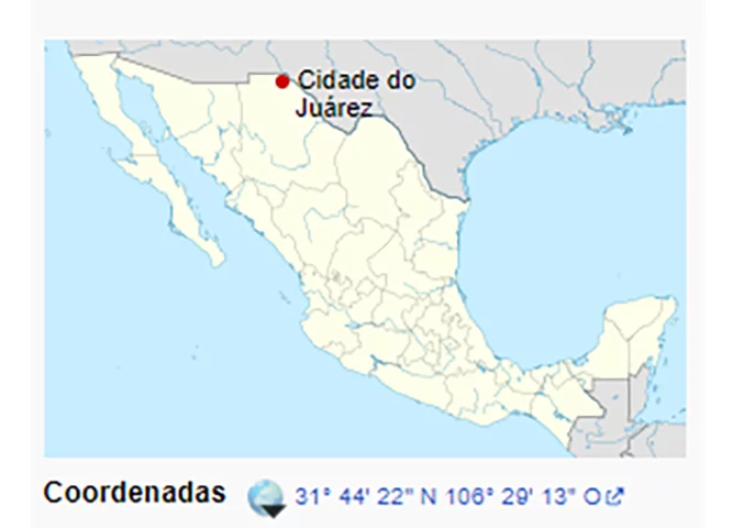 Ciudad Juárez fica na fronteira com os Estados Unidos. É vizinha de El Paso, no estado americano do Texas. Uma das maiores cidades do México, tem 1,3 milhão de habitantes. 