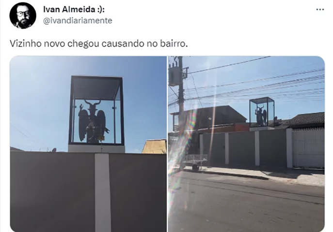 Vizinho novo chegou causando no bairro, disse o post de Ivan Almeida, que viralizou na web, ultrapassando 9 milhões de views.