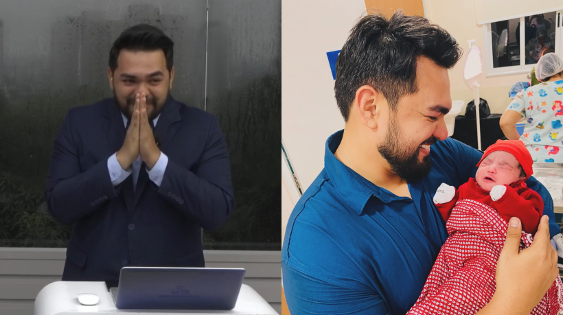 O apresentador foi pego de surpresa com a notícia do nascimento da filha, pois ela veio ao mundo dias antes do previsto