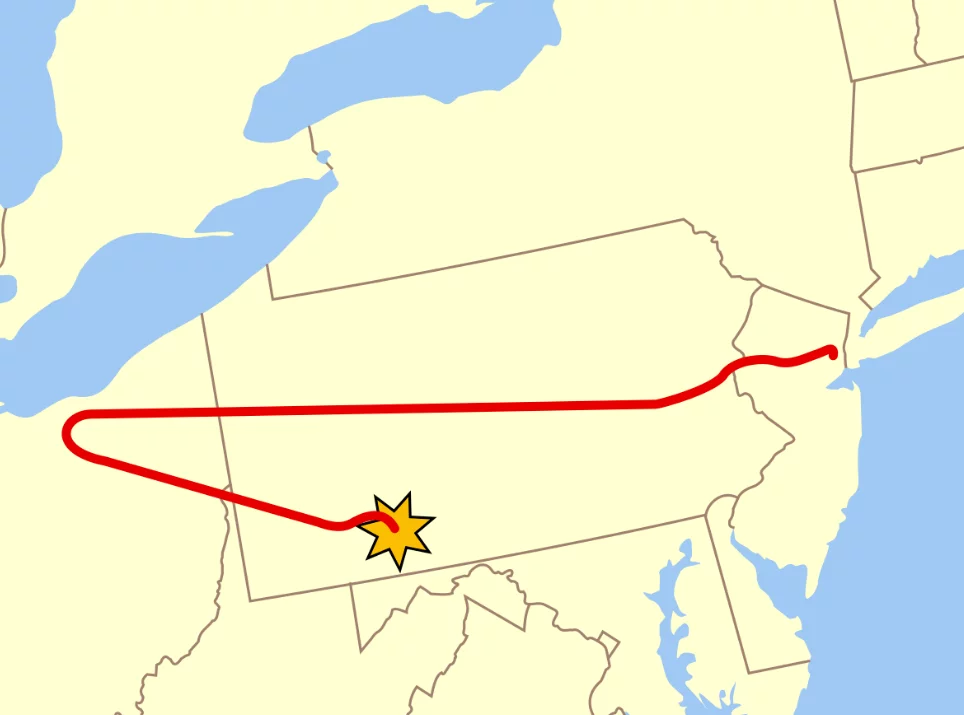 Mas os terroristas não contavam com a reação de passageiros que, ao perceberem que morreriam de qualquer maneira, se uniram contra os sequestradores. Pelo telefone, passageiros já sabiam do ataque às Torres Gêmeas e deduziram que o atentado deveria ser do mesmo grupo.  