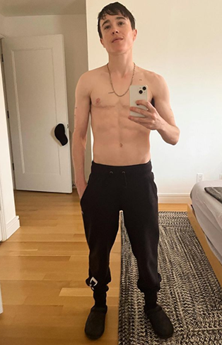 Elliot Page - Nascido na região de Nova Escócia, no Canadá, em 21/2/1987 como Ellen Page, mulher, anunciou ser transgênero em 2020. É ator, diretor e produtor. Tem 1,55 metro de altura.