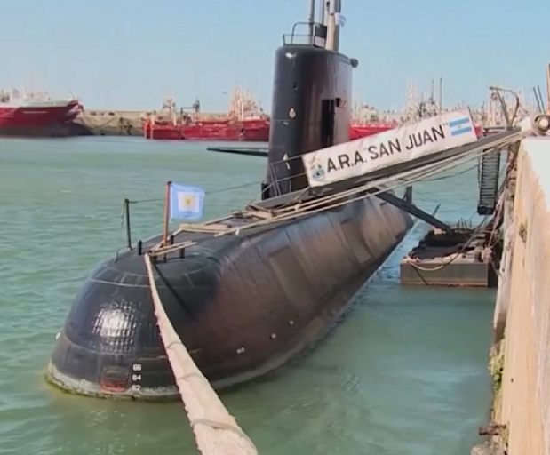 Submarino argentino San Juan (2017): O submarino ARA San Juan naufragou no dia 15 de novembro de 2017, na costa da Argentina, com 44 pessoas a bordo.