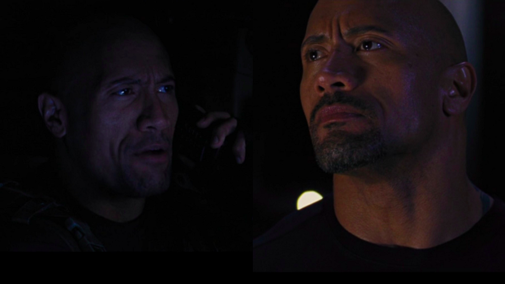 Barba esquecida em “Velozes & Furiosos 6” (2013): Em uma sequência do filme, o ator Dwayne Johnson aparece sem barba e logo na sequência ela volta sem a menor explicação. Doideira!