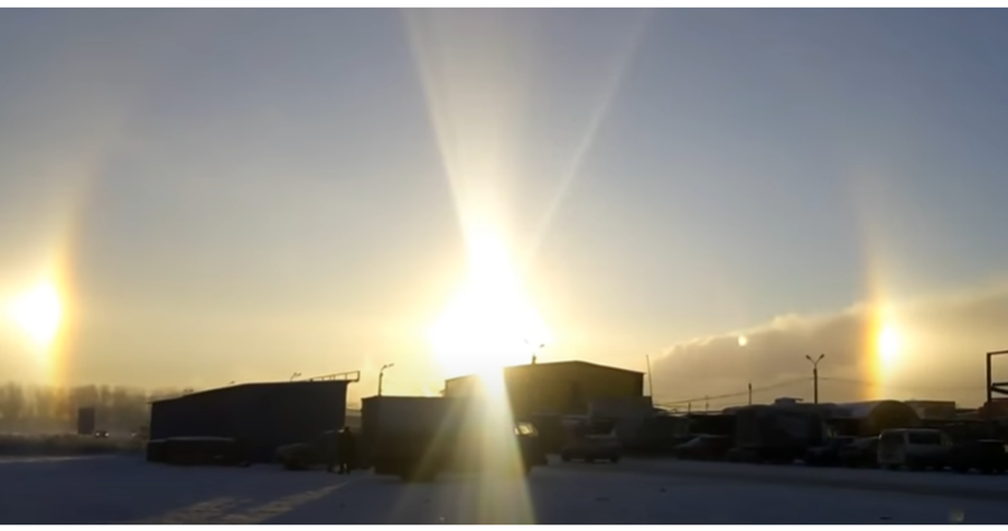 Três sóis - Povos antigos tratavam os três sóis como premonição, mas este fenômeno não passa de ilusão de ótica. 
