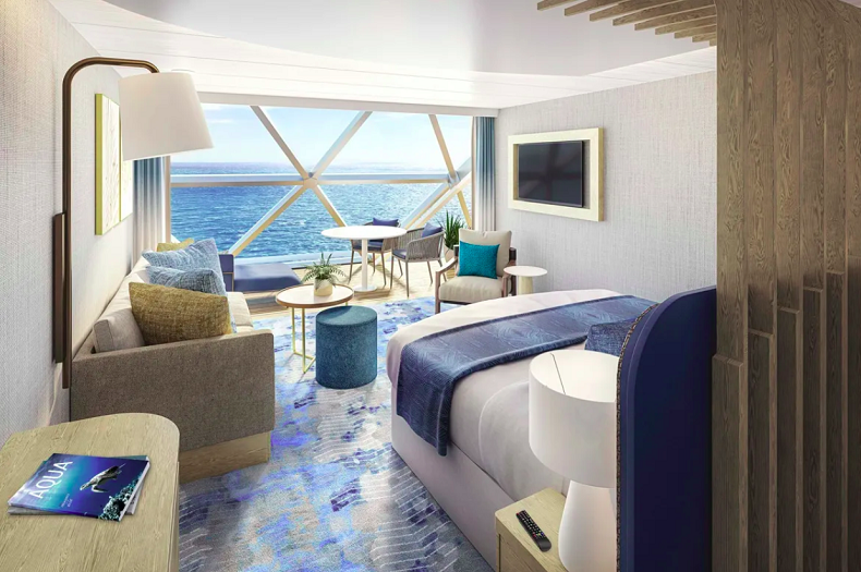 Há diversas opções de categorias para famílias e viajantes em grupo. As cabines com vista para o mar  são as mais desejadas. 