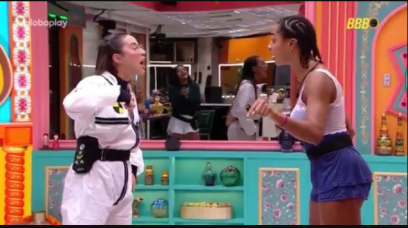 Renata e Aline se enfrentaram após a bailarina retornar a casa do BBB 25 
 