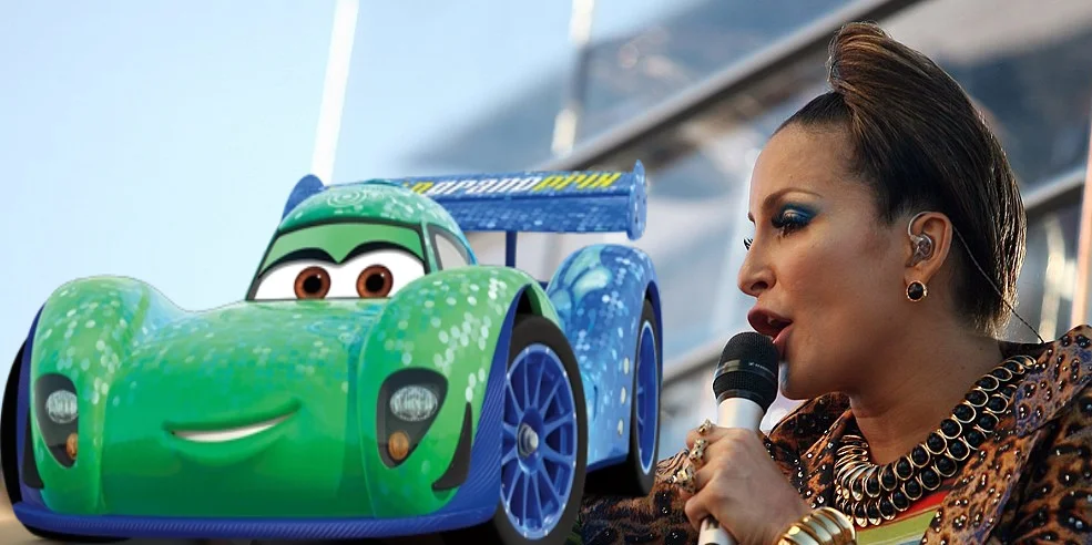 Cláudia Leitte / Carla Veloso - Carros 2 (2011): Esse foi o único trabalho da cantora na dublagem. Na trama, a personagem é um carro que representa o Brasil nas corridas internacionais. Ela possui adereços típicos do Carnaval brasileiro, como penas e lantejoulas, que refletem a cultura do país.