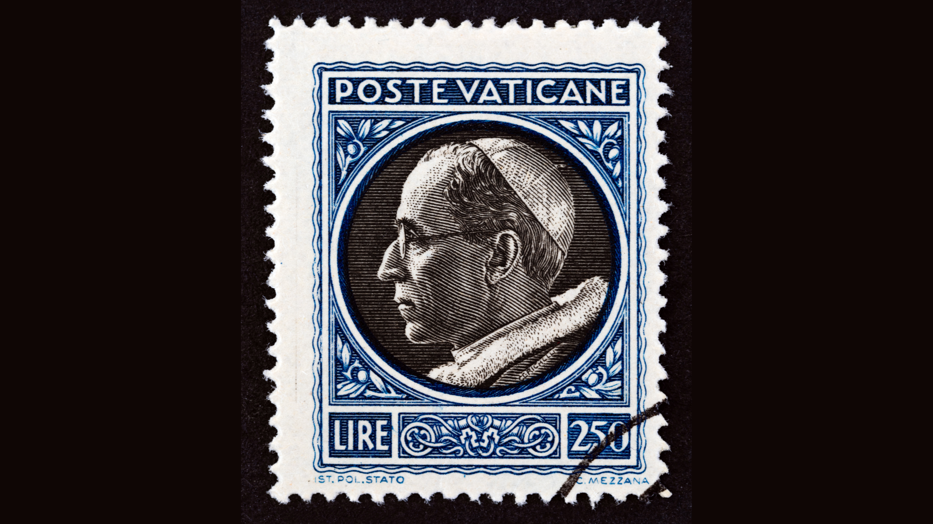 Selo com efígie do papa Pio XII.