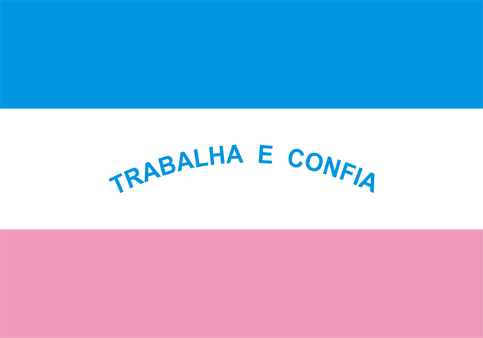 Espírito Santo (ES) - Adoção: 24 de julho de 1947 - Representação: Inspirada na frase Trabalha e Confia, com azul, branco e rosa representando a fé e o trabalho.

