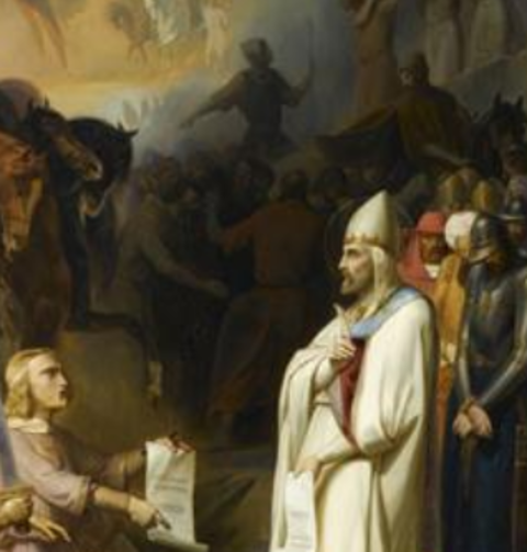 Papa Leão IX (n. 1002 – m. 1054) - Pontificado de 1049 a 1054. Francês, iniciou a Reforma Gregoriana e enfrentou o Grande Cisma com a Igreja Ortodoxa.
