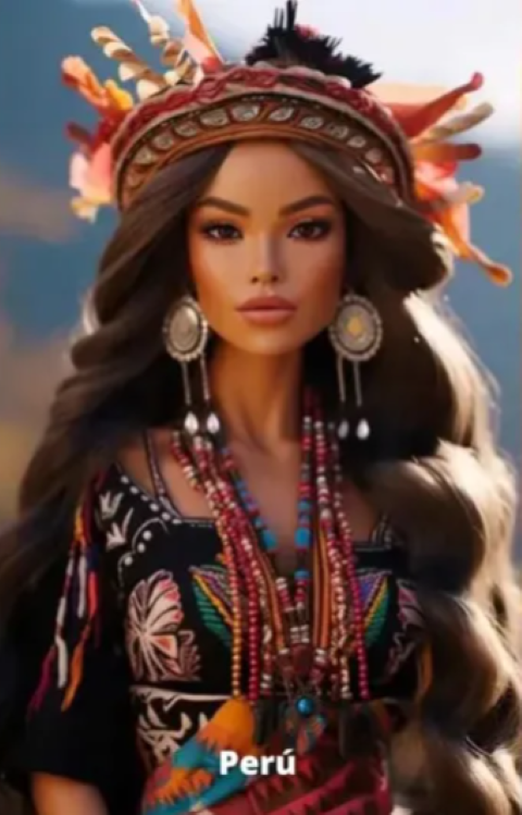 As vestimentas da Barbie peruana chamam a atenção, principalmente, pela detalhamento dos acessórios. 