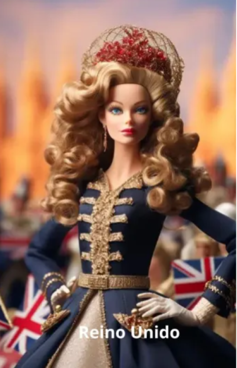 Parece uma rainha, mas é a Barbie do Reino Unido, claramente inspirada na nobreza que predomina na Monarquia do país.