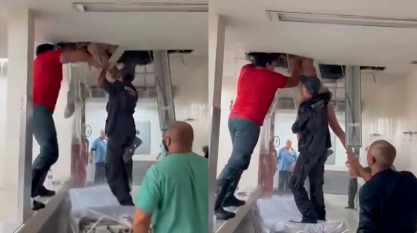 Homem nu tenta invadir teto de pronto-socorro em S&atilde;o Paul