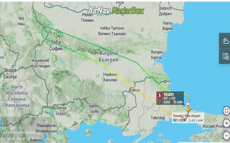 O comandante foi obrigado, então, a retornar para o aeroporto de origem. 
