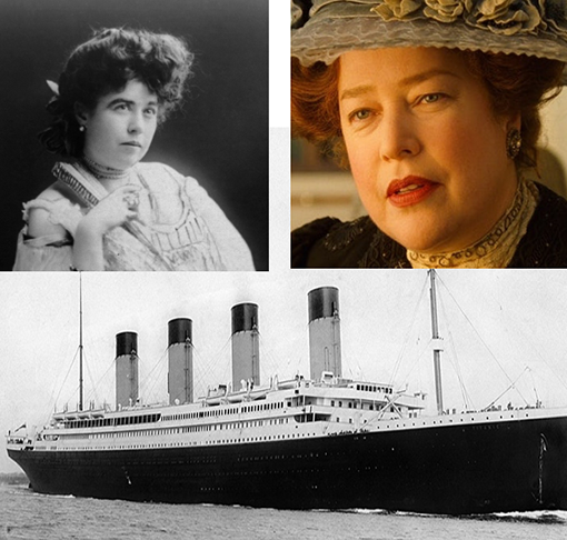 Margaret Brown (interpretada por Kathy Bates) - Foi uma socialite, filantropa e ativista americana.  Embarcou num bote salva-vidas e sobreviveu. Morreu em 1932, aos 65 anos. 