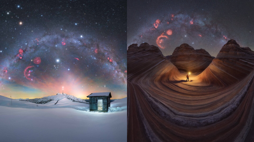 Florestas, montanhas, campos e desertos acompanham o espetáculo cósmico que é a Via Láctea nas áreas de céu escuro