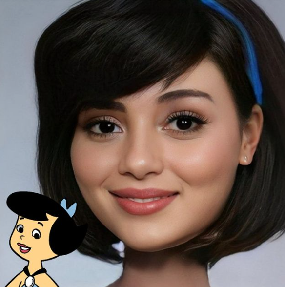 E aqui a mulher de Barney, amiga de Wilma, a graciosa Betty Rubble 