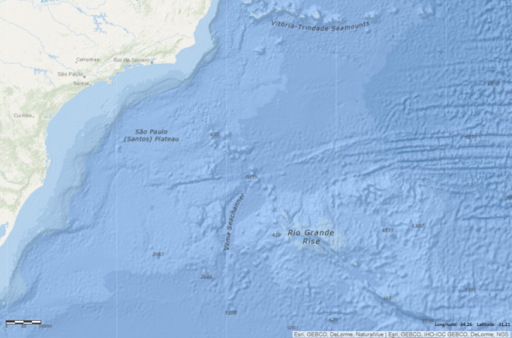 Estima-se que a ilha tenha 5 mil metros de profundidade e pode ter sido parte do continente brasileiro no passado.