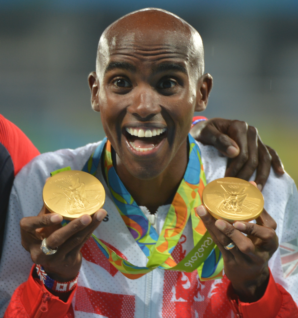 Mo Farah: O atleta foi nomeado cavaleiro em 2017 por seus feitos no atletismo britânico, com quatro ouros olímpicos nas provas de 5.000m e 10.000m.