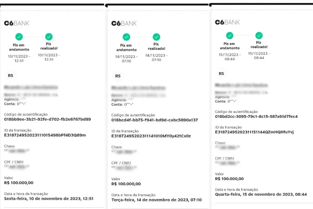Ele foi até a agência do banco de origem da quantia para dar prosseguimento à devolução. 