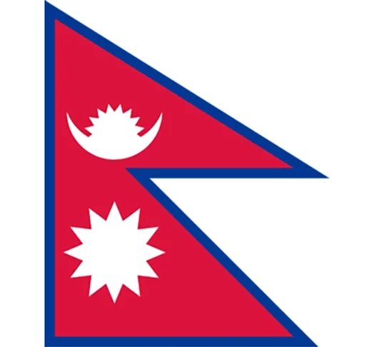 A bandeira do Nepal tem a forma de 2 triângulos. Um deles tem o sol estampado e o outro tem a lua. Dizem que, enquanto o sol e a lua existirem na bandeira, o país também existirá. 