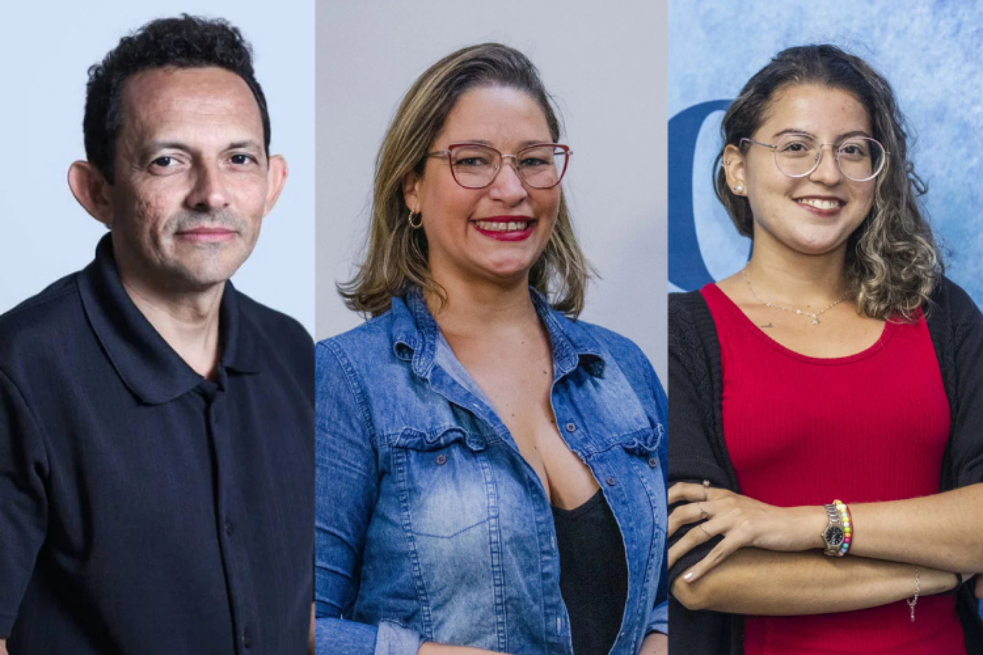 Da esquerda para a direita: Demitri Túlio, Irna Cavalcante e Karyne Lane
 (Foto: Montagem/Camila de Almeida/Samuel Setubal/Fernanda Barros)