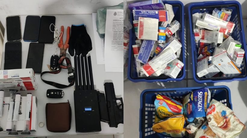 Materiais apreendidos durante interceptação de roubo em Eusébio