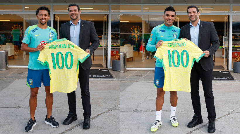 Os atletas completarão a centena de jogos durante essa data Fifa