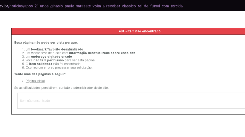 Notícia que celebrava o retorno do Clássico-Rei ao Ginásio Paulo Sarasate ficou fora do ar logo após confusão de torcedores