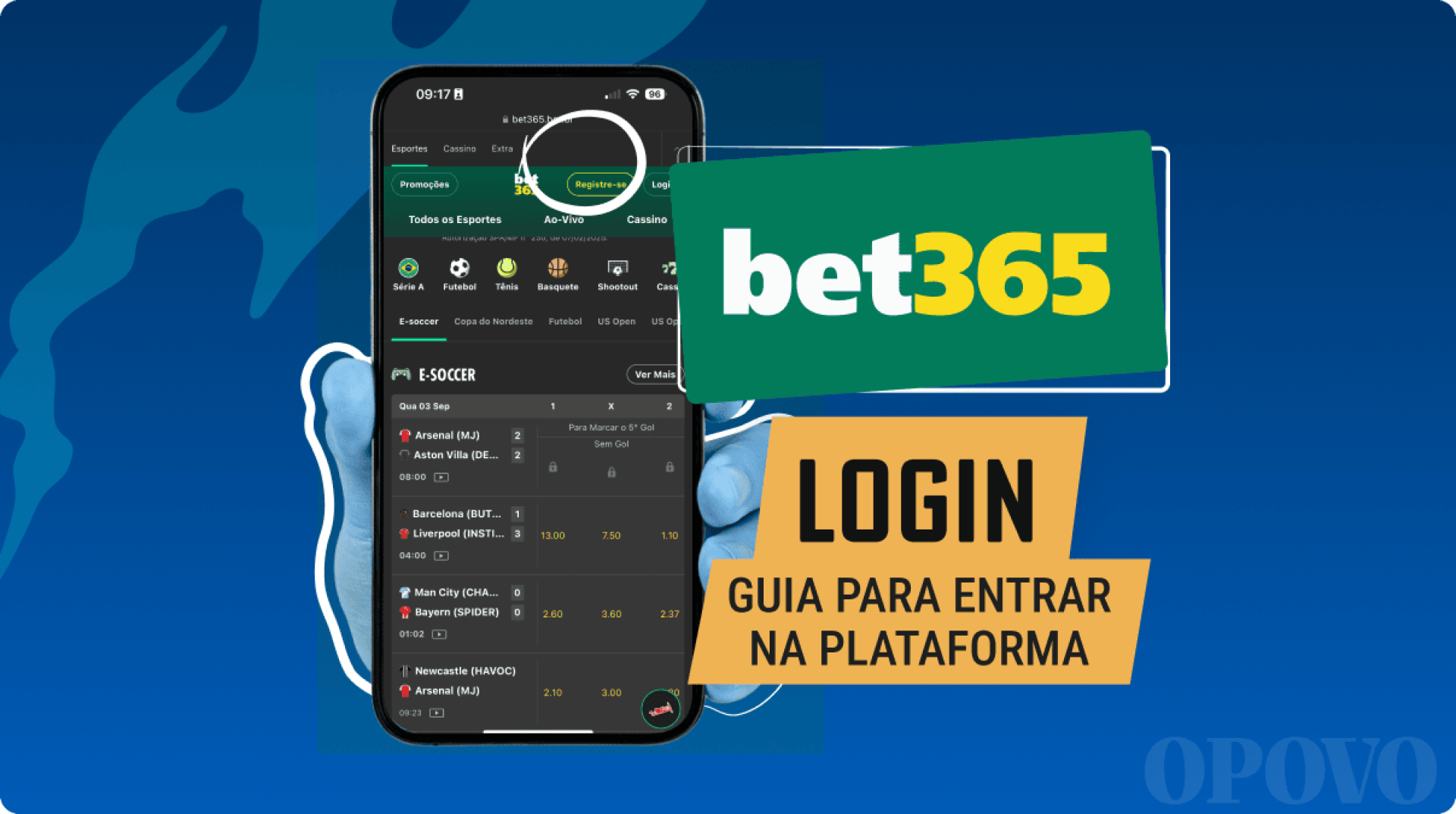 Guia de login bet365