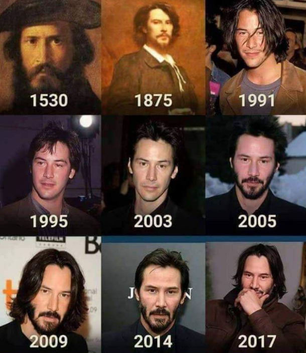 Vários fãs místicos defendem a tese de que Keanu é imortal (de verdade!). Dizem que ele não envelhece e, por isso, estaria sempre por aí, ao longo dos séculos!