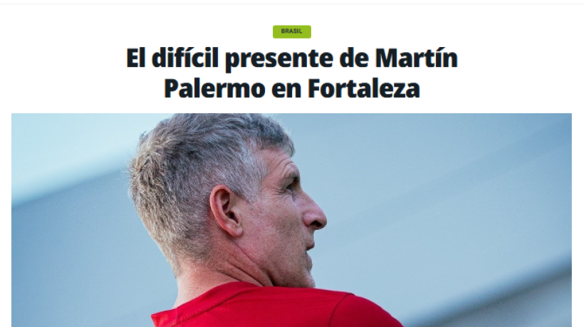 Diário Olé publicou matéria falando sobre o momento de Palermo como técnico do Fortaleza. 
