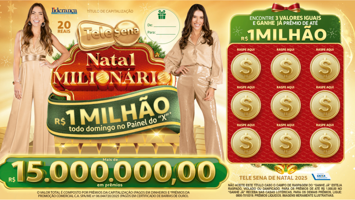 Tele Sena de Natal 2025: com 10 chances de ficar milionário, edição especial encerra o ano com grandes novidades e emoção em família