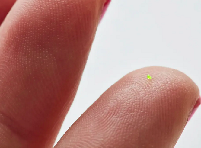 Uma bolsa menor do que um grão de sal foi leiloada 63.700 dólares A olho nu nao se consegue perceber o que é o objeto.