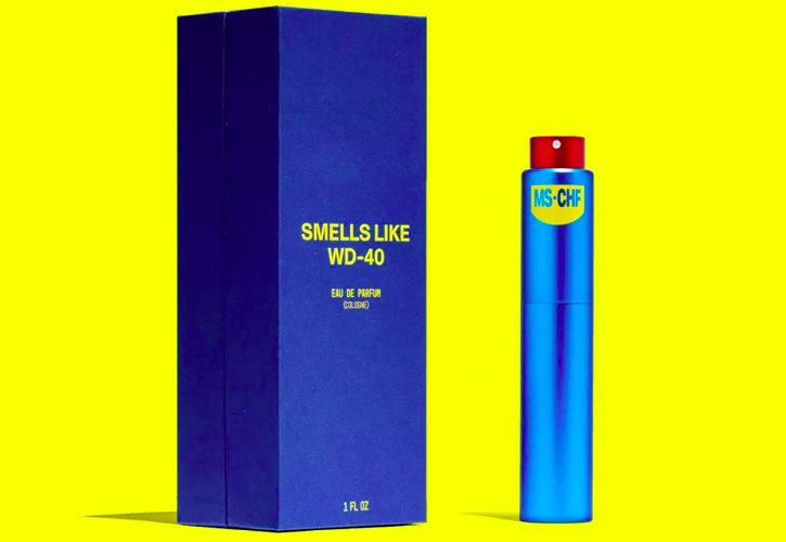 Entre os itens esquisitões já elaborados pela MISCHF estão: sapato feito com sangue humano, tênis com água benta na sola e uma colônia que cheira a WD-40 (óleo lubrificante). 