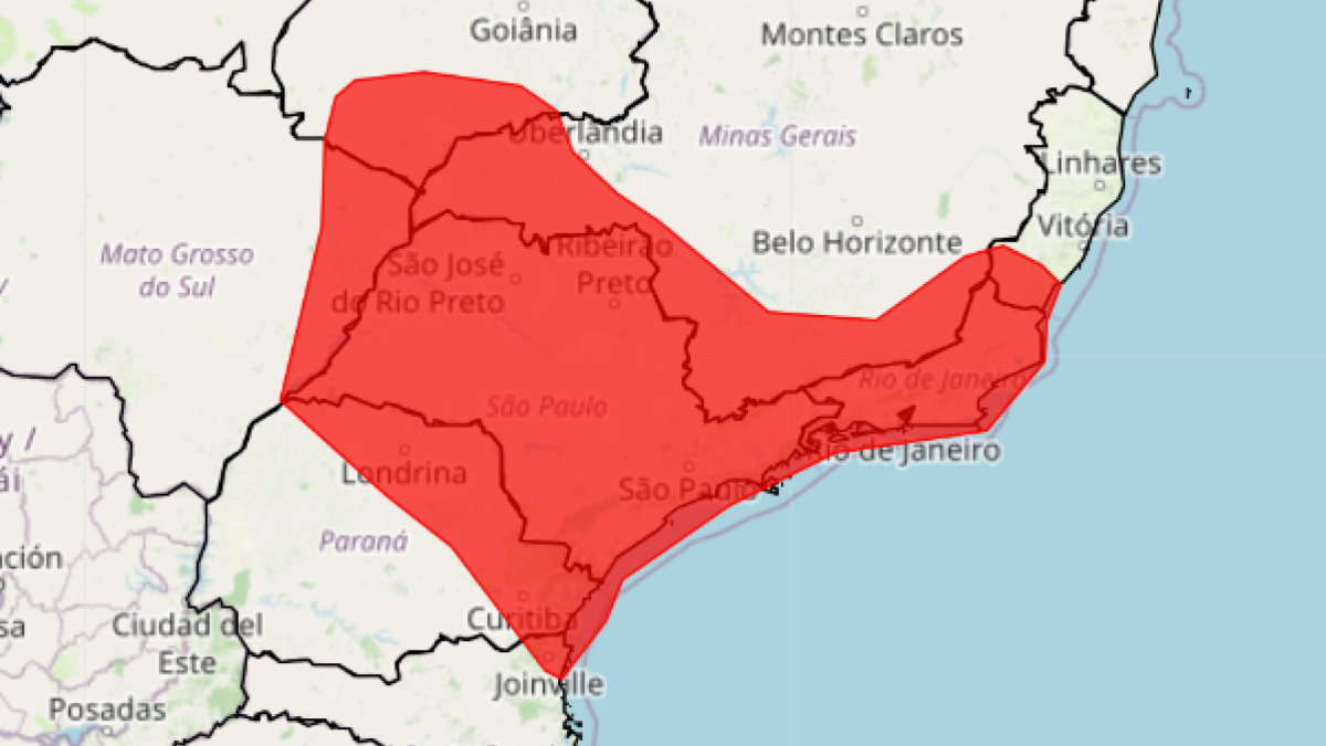 &Aacute;reas de SC, PR, MS, GO, MG, ES, SP e RJ enfrentam onda de calor