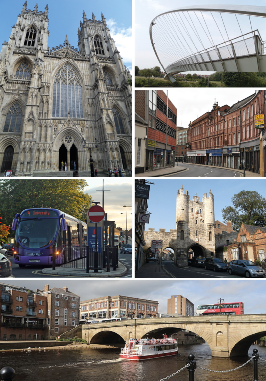 York (Inglaterra) - Fica na região de North Yorkshire. Criada pelos romanos em 71, por séculos se manteve como importante centro comercial. A enorme catedral gótica do século 13 chama a atenção. Até hoje, a cidade tem muralhas em ambos os lados do rio Ouse. Sua população é de 158 mil moradores. 