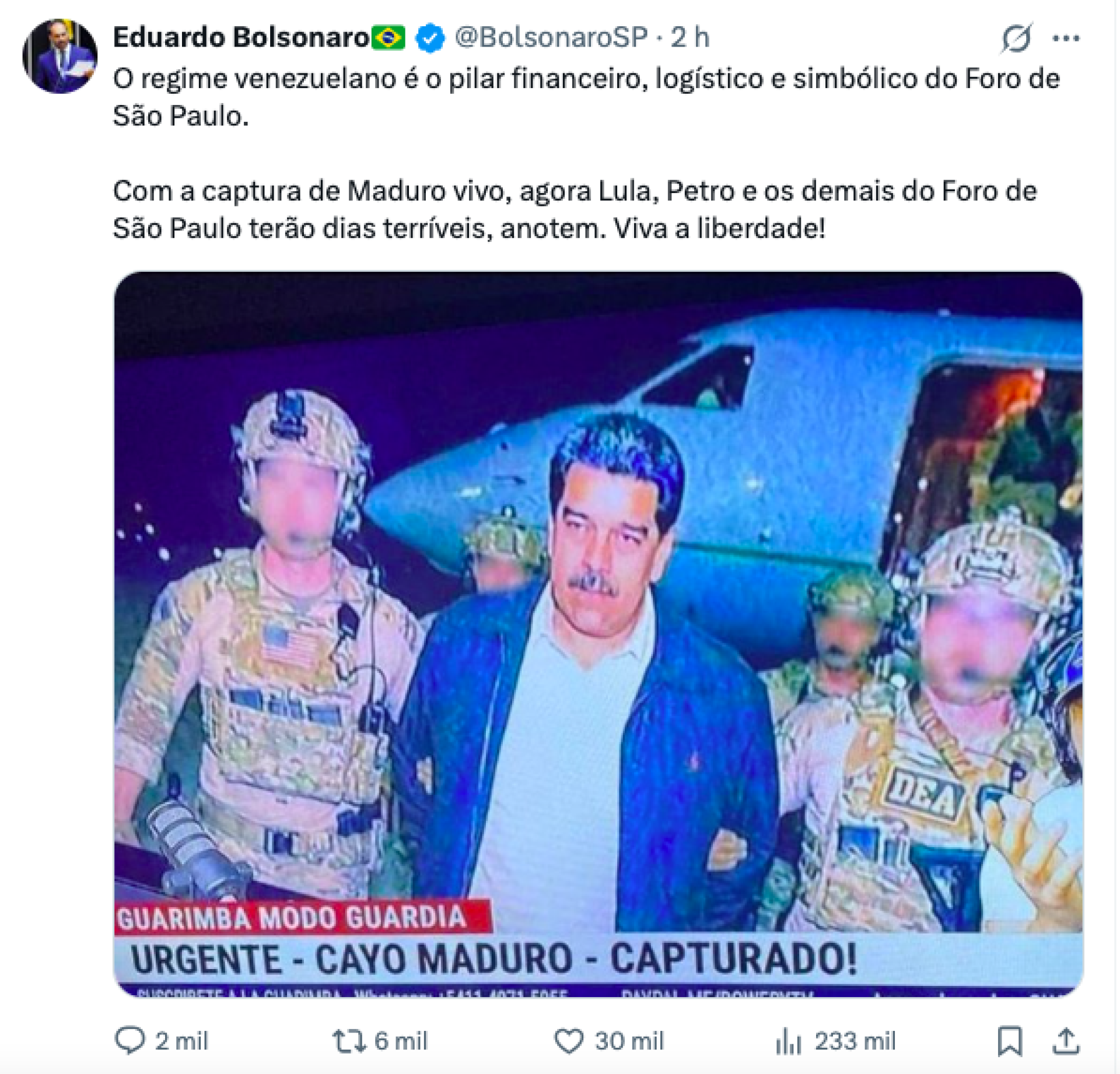 Direita brasileira se manifesta sobre últimos acontecimentos na Venezuela