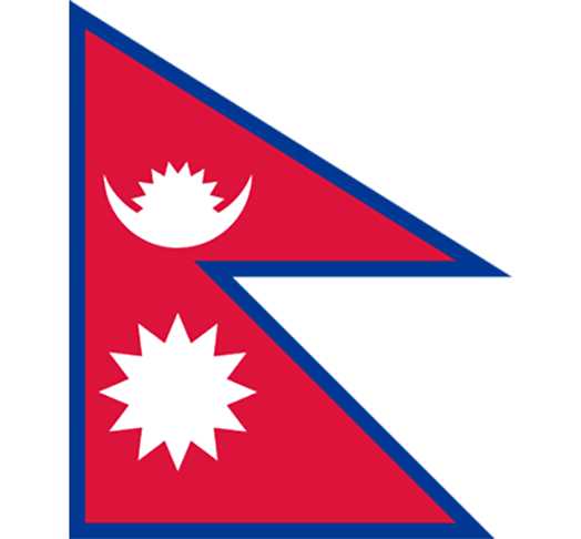 A bandeira do Nepal tem a forma de 2 triângulos. Um deles tem o sol estampado e o outro tem a lua. Dizem que, enquanto o sol e a lua existirem na bandeira, o país também existirá. 