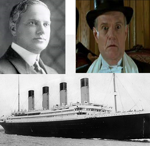 Benjamin Guggenheim (por Michael Ensign) - Foi um empresário americano, de uma família de magnatas da mineração. Sobreviventes disseram que, ao perceber que não conseguiria sobreviver, ele e o seu valete foram à cabine e vestiram suas melhores roupas. Benjamin disse que eles afundariam como cavalheiros. 