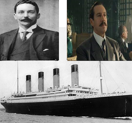Joseph Bruce Ismay (por Jonathan Hyde) - Foi presidente da White Sar Line Steamship Company, construtora do navio. Foi criticado por ter reduzido o número de botes salva-vidas de 48 para 16.  Considerado covarde por se salvar deixando muitos para trás. Absolvido na justiça, teve a reputação manchada para sempre. 
