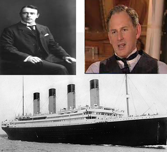 Thomas Andrews (por Victor Garber) - O engenheiro foi o construtor do Titanic. Relatos deram conta de que ele ajudou muitas pessoas a colocarem os coletes salva-vidas e embarcarem nos botes. Ele não sobreviveu. 