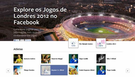 Facebook página Olimpíadas 2012 Londres